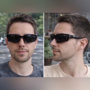 Black Angular Wraparound Sunglasses – Edgy Y2K Style
